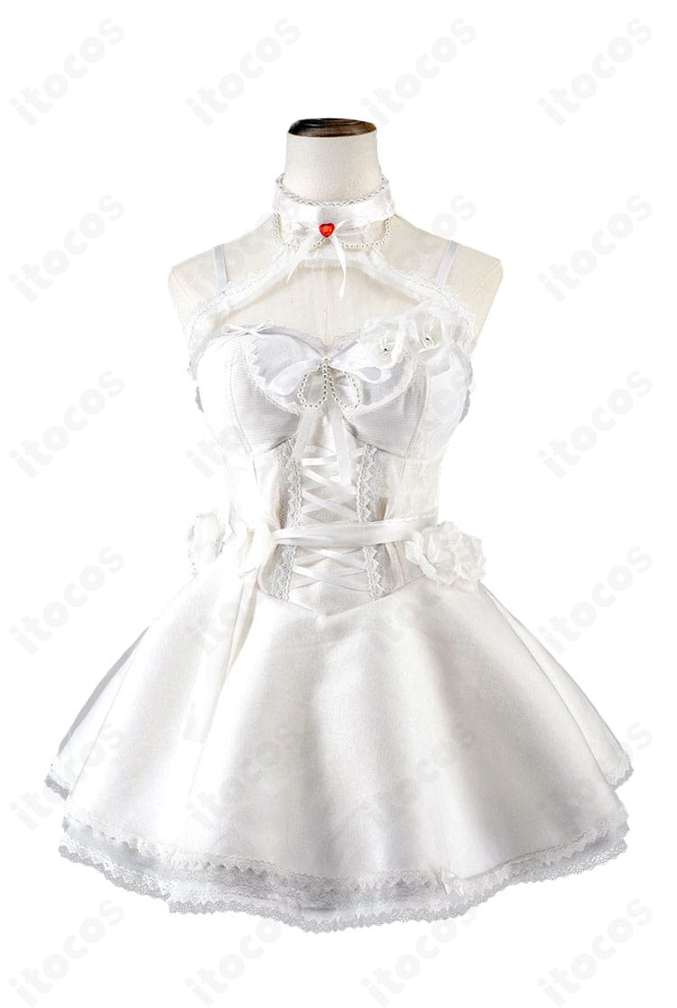 アリス メルヘンドリーム コスプレ衣装の正面全体。ジャガード×チュールの上品なAラインシルエット