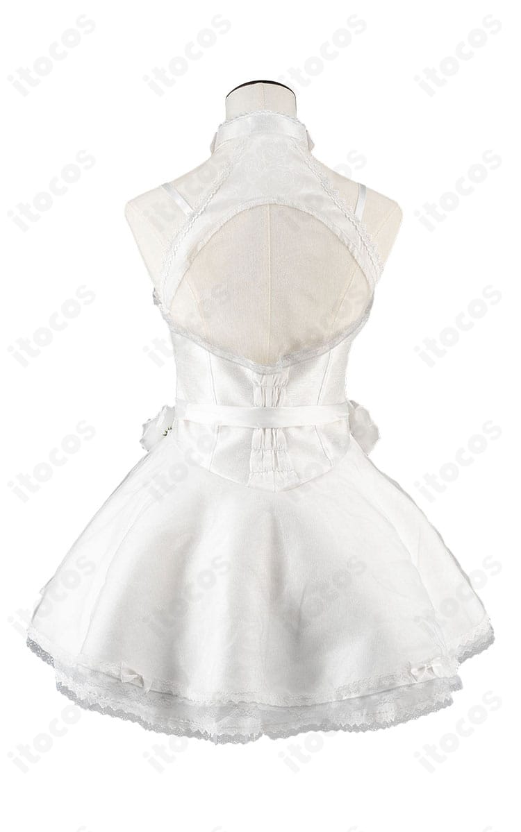 アリス メルヘンドリーム衣装の背面。ファスナー位置とスカートのフレア分量がわかる後ろ姿