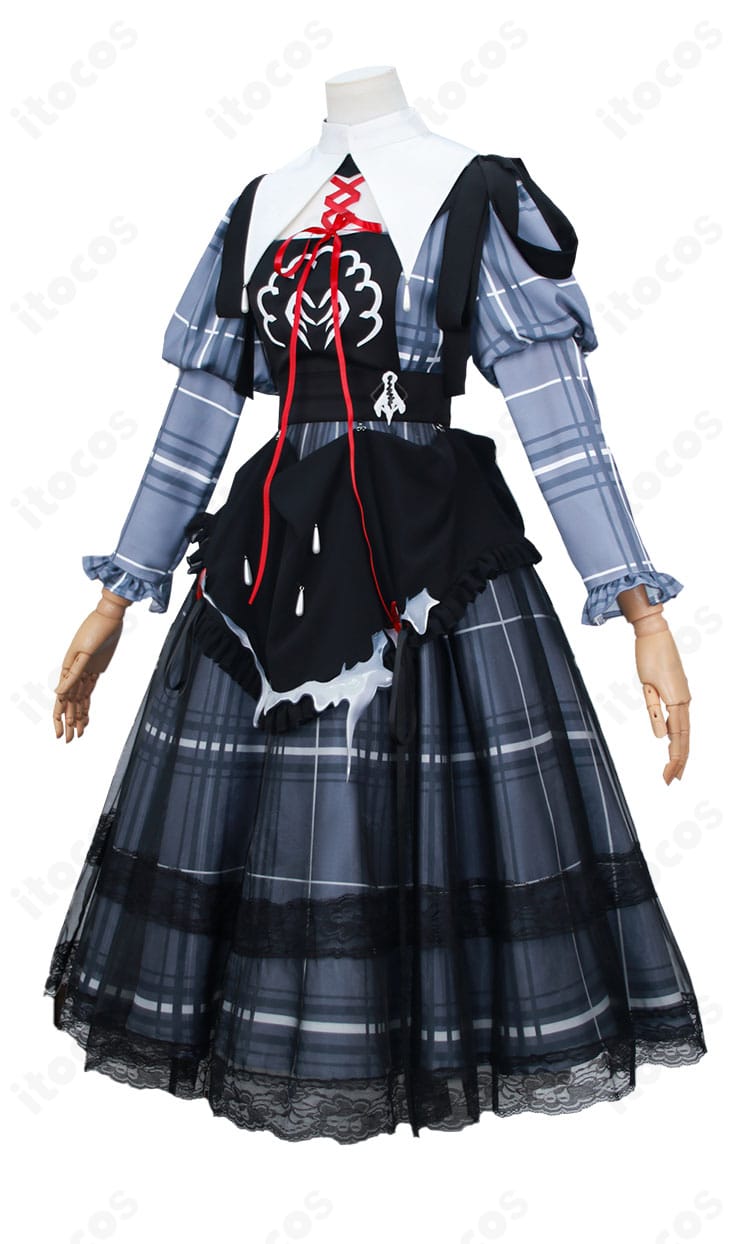 無期迷途 ルミナ 温泉旅館制服コスプレの側面シルエットとコルセットベルトの形状