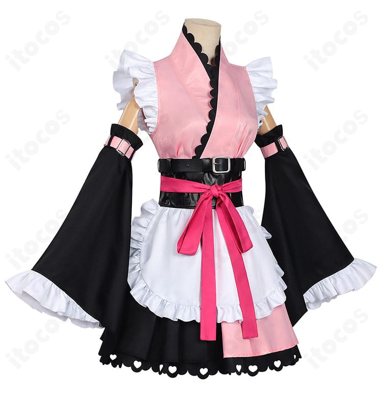 駒沢乃依 コスプレ衣装の上半身ディテール（襟元とエプロン上部のバランス）