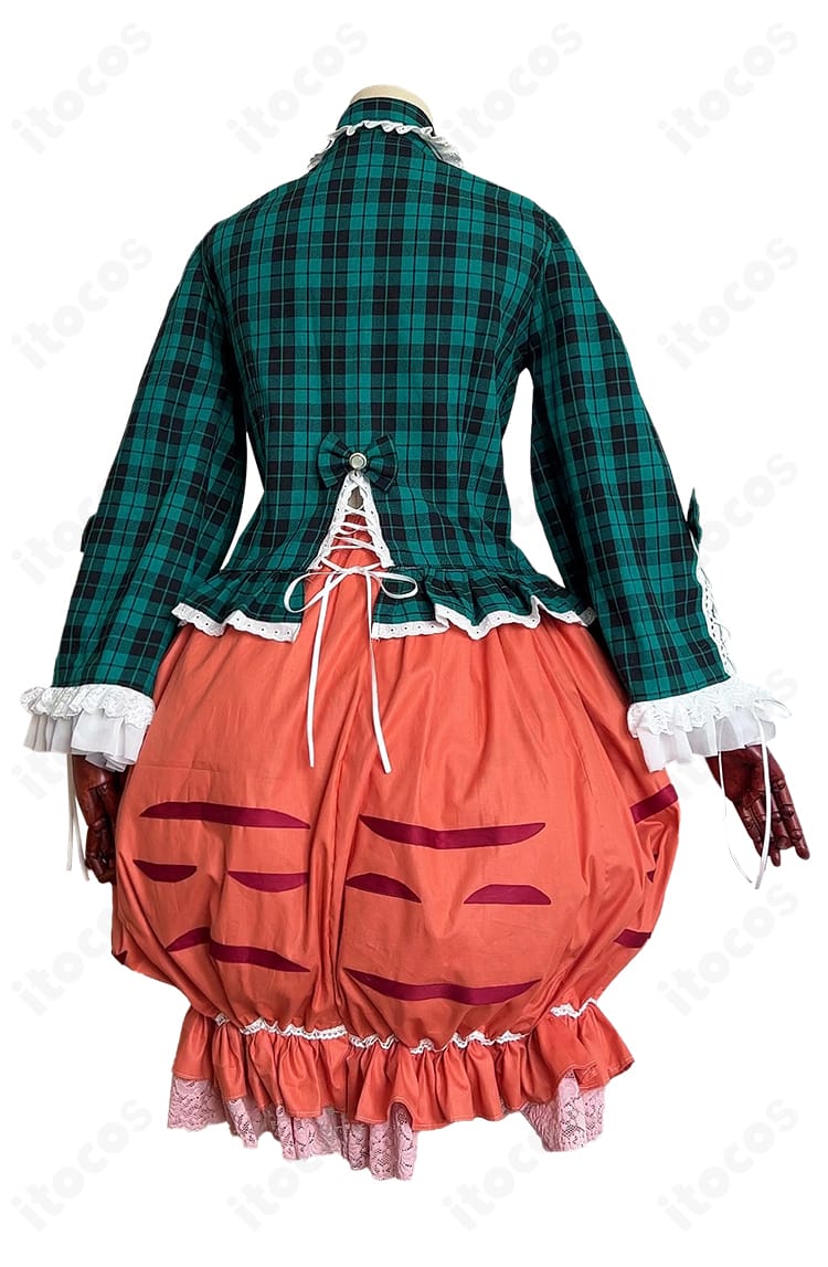 東方Project 秦こころ アレンジ衣装の背面。背中のラインとスカートの落ち感、蝶結びの形状が見える商品写真