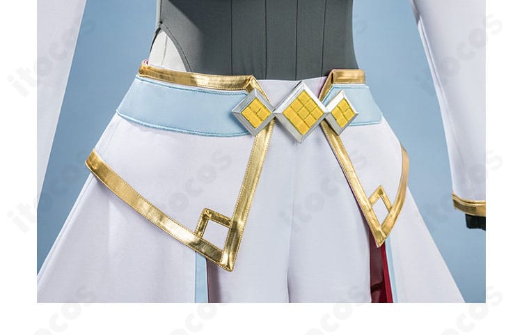 ウエスト周りと腰飾りのディテール。ベルト位置と装飾の立体感を明瞭に表現