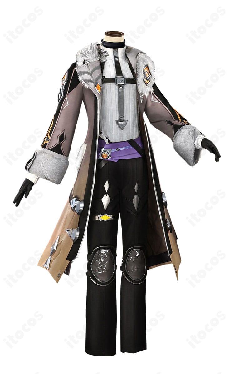 原神コート衣装セットの側面シルエットと装飾配置