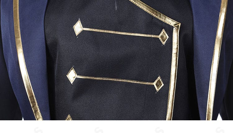 衣襟付近の装飾ディテール。前立て周りの仕立てと見え方