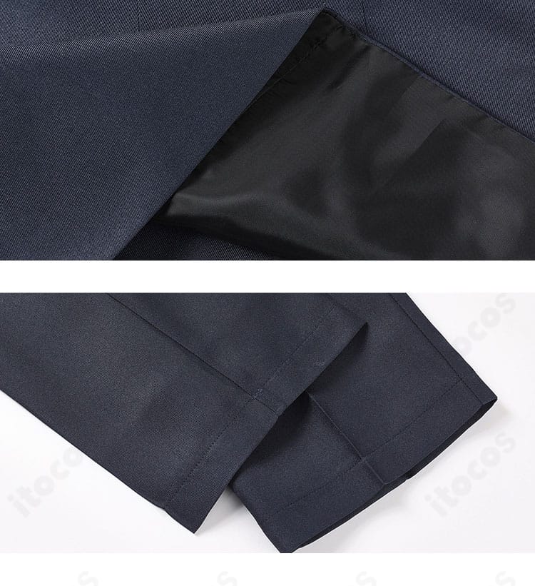 パンツのウエスト周りと裏地仕様、着脱のしやすさが分かる図