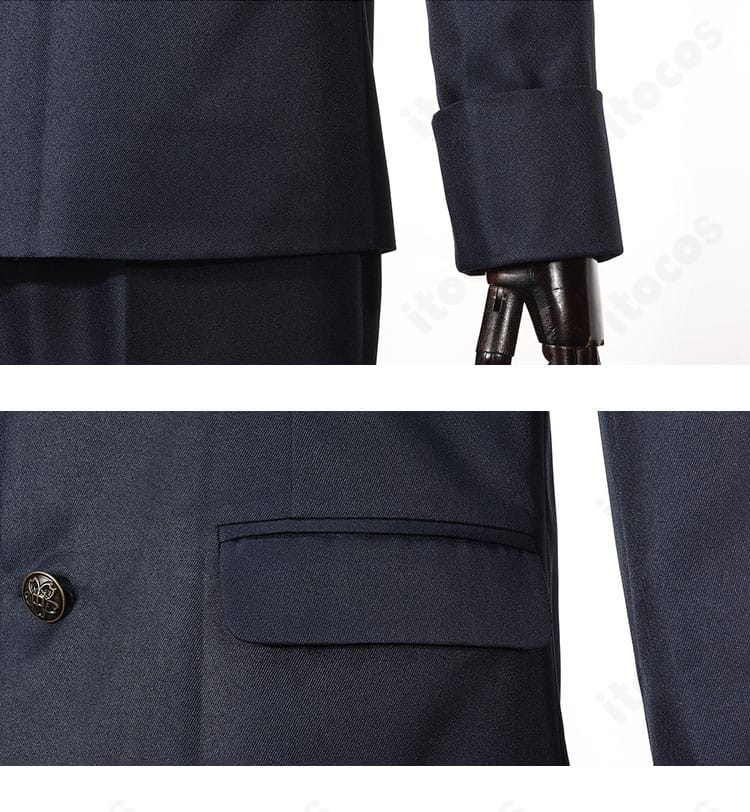 袖口とポケット周辺の縫製、カフスの質感アップ