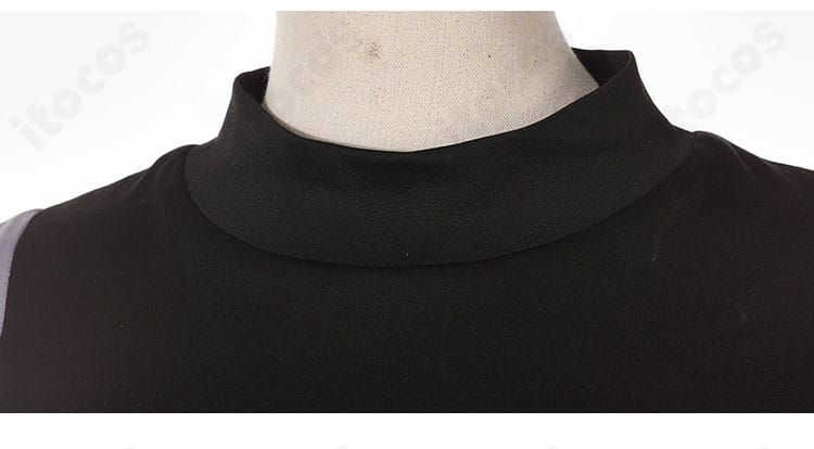 MEMちょ衣装の襟元とネック周り装飾のクローズアップ