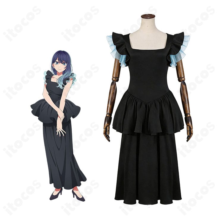 黒川あかね 劇団ララライ舞台衣装をモデルが着用した全身イメージ｜上品で落ち着いた配色と美シルエット