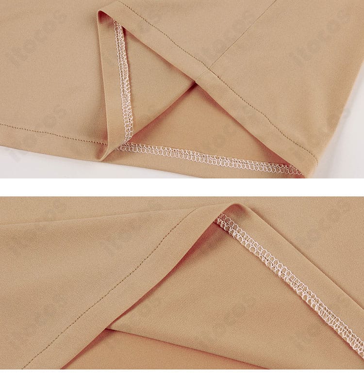 コート裾まわりのカッティングと見返し処理のディテール