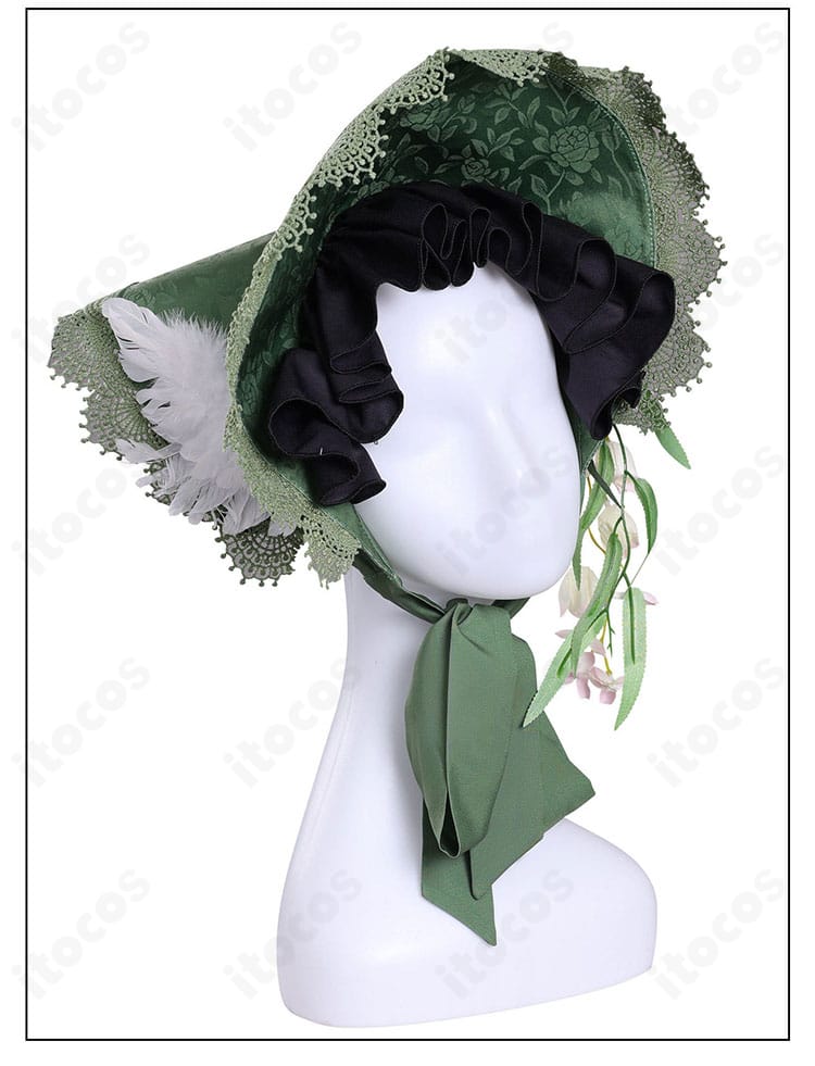 帽子の装飾ディテール。リボンとトリムの仕立てが分かる接写