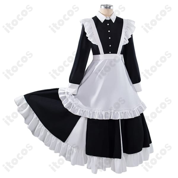 フリーレン/フェルン メイド服コスプレ 高発色ツイルで上品な美シルエット、撮影・イベントに最適