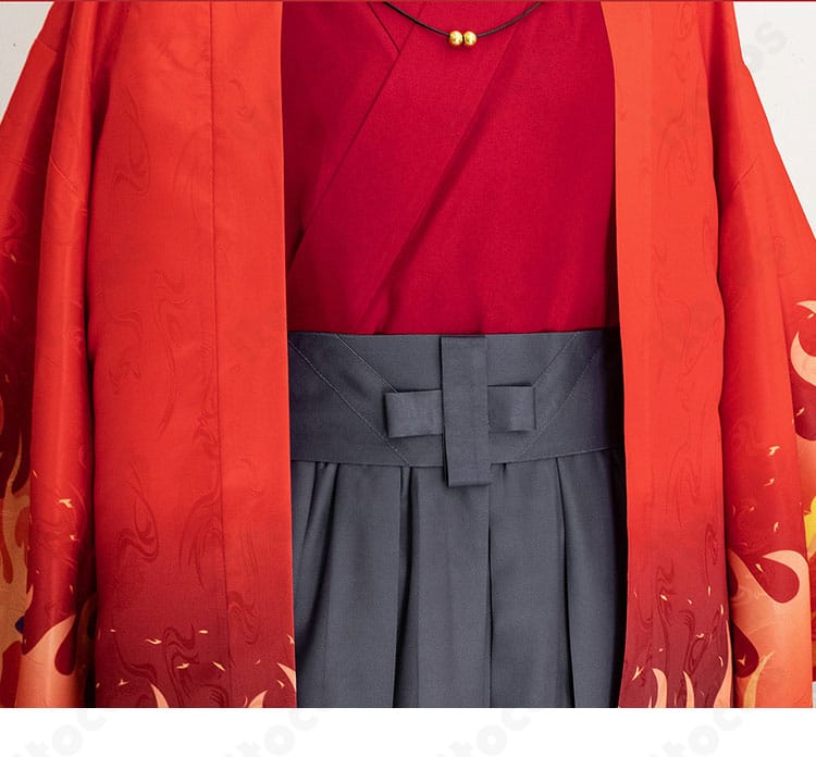 煉獄杏寿郎 京まふ2021和装コスプレの腰回りディテール。帯の質感と締め位置、重なりの構造を示す画像。