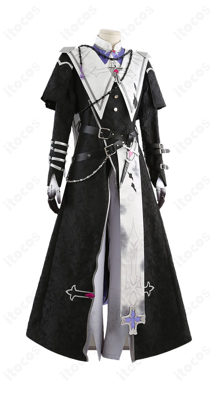 右側面の肩鎧・ベルト・飾り短剣の固定方法と装飾のアップ