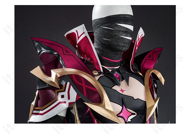 原神 レリル 月の狩人コスプレ衣装 襟まわりの装飾ディテール