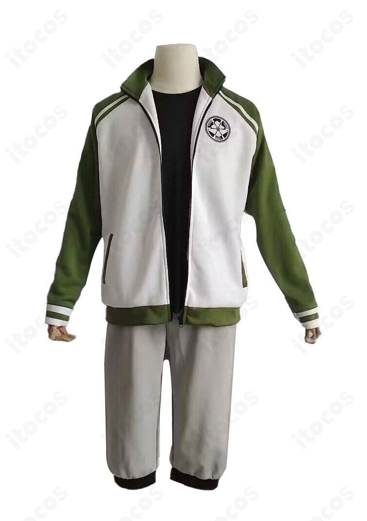 内番ジャージ 上着の前立てと装飾ディテール（ステッチとライン）