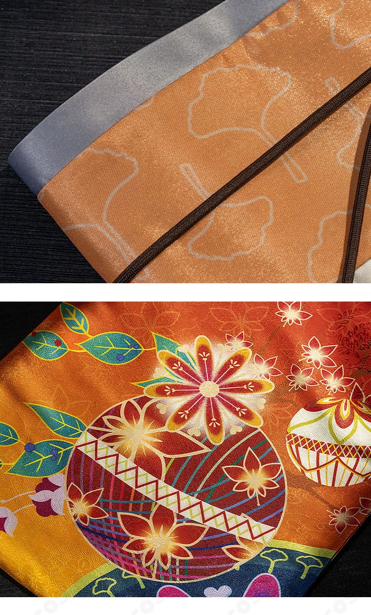 着物風裾レイヤーの重なりとラインを強調した斜めアングル