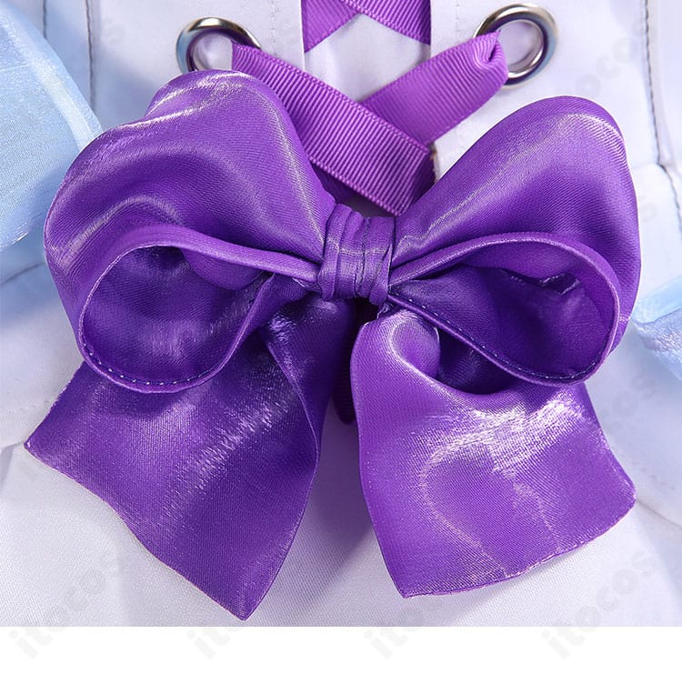 パープル系蝶結びアクセントの質感と配色バランス