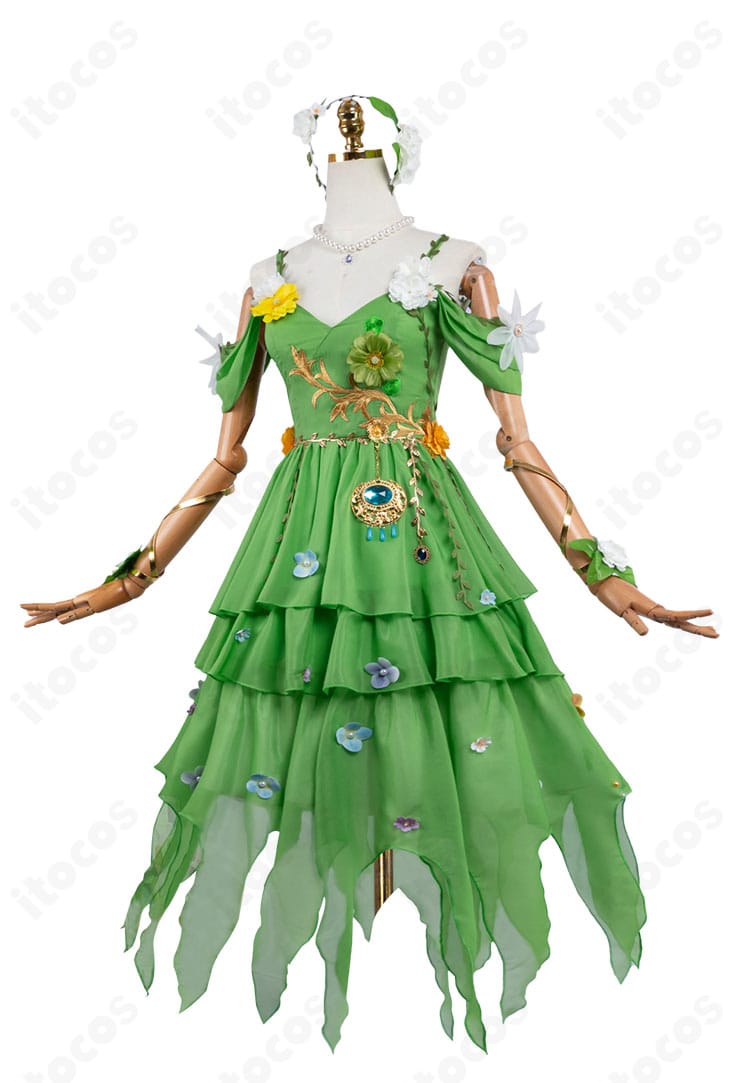 第五人格 エマ・ウッズ 朽ちぬ長夏コスプレ衣装の全身背面カット（裾の広がりと背面ディテール）