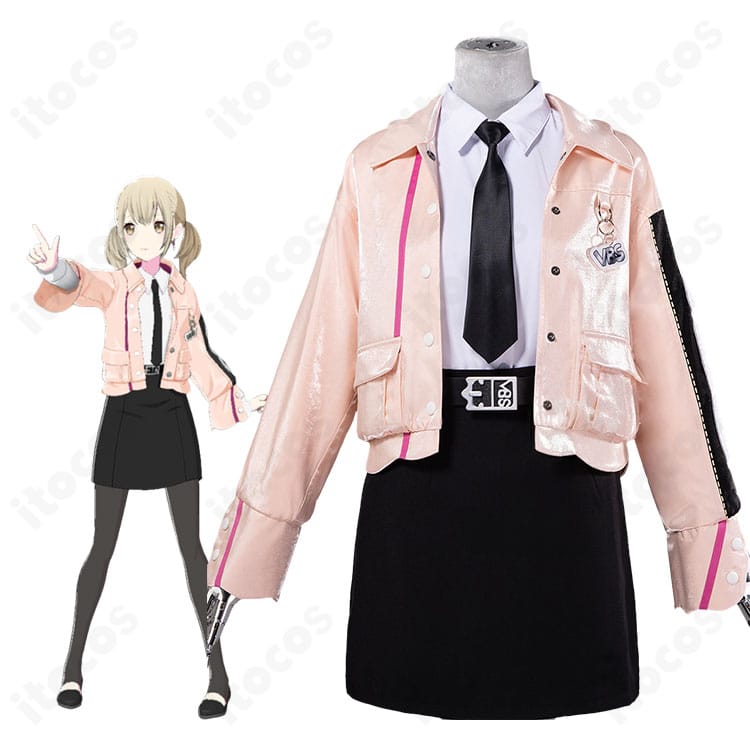 小豆沢こはね Confidence suit コスプレ衣装一式。プロジェクトセカイ公式準拠の雰囲気で、コートとベルトのセット内容がわかる全体イメージ。