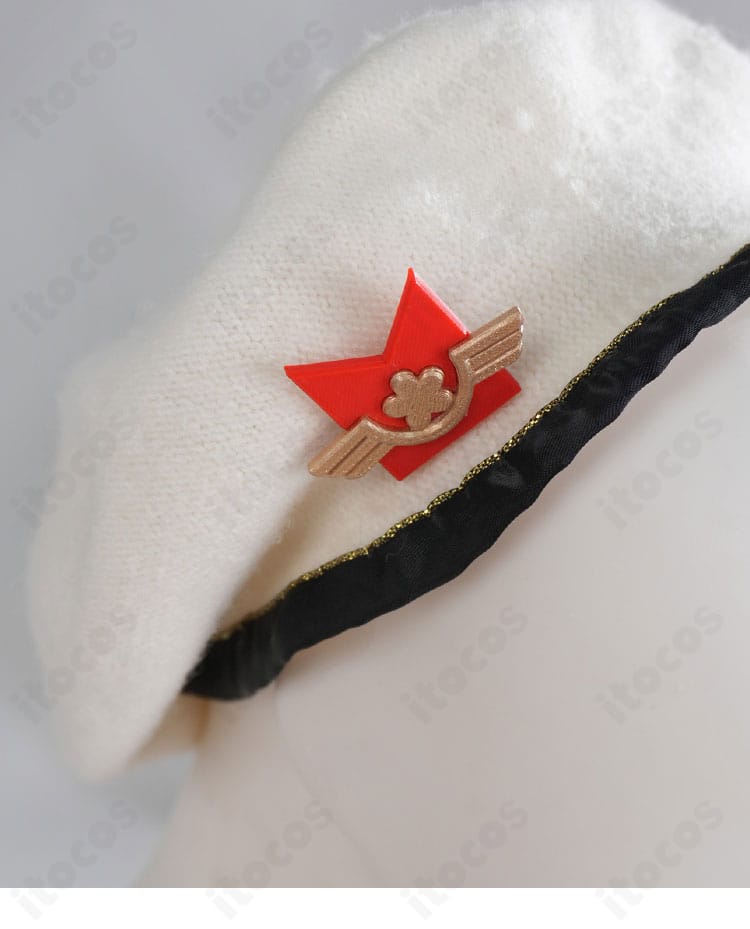 帽子風アクセサリーの装飾ディテールと縁取りの近接写真