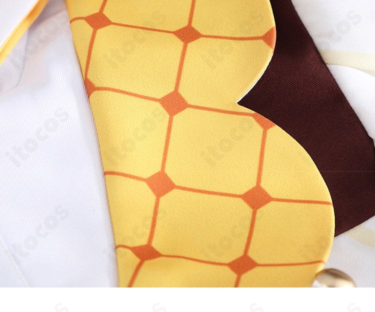 ショール風装飾パーツの質感と縁取りディテール