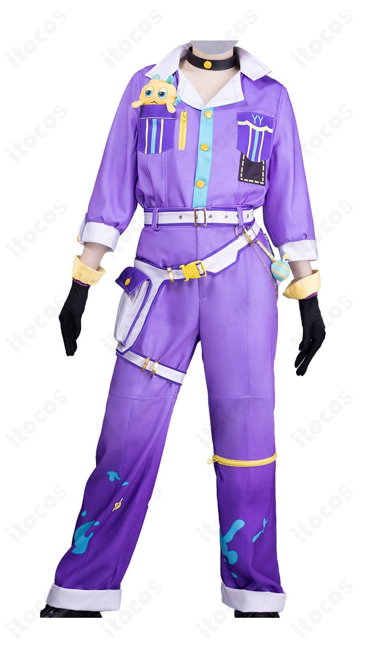 プロジェクトセカイ 神代類 インベンティブ・ワーカー 衣装の全身背面カット|コートの丈感とシルエットを確認