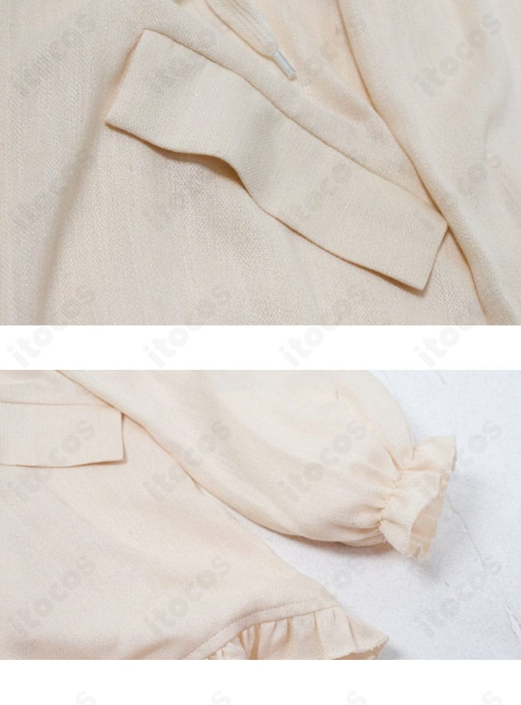 カーディガンのポケットと袖口のディテール。実用的なポケットとリブ仕様を確認。