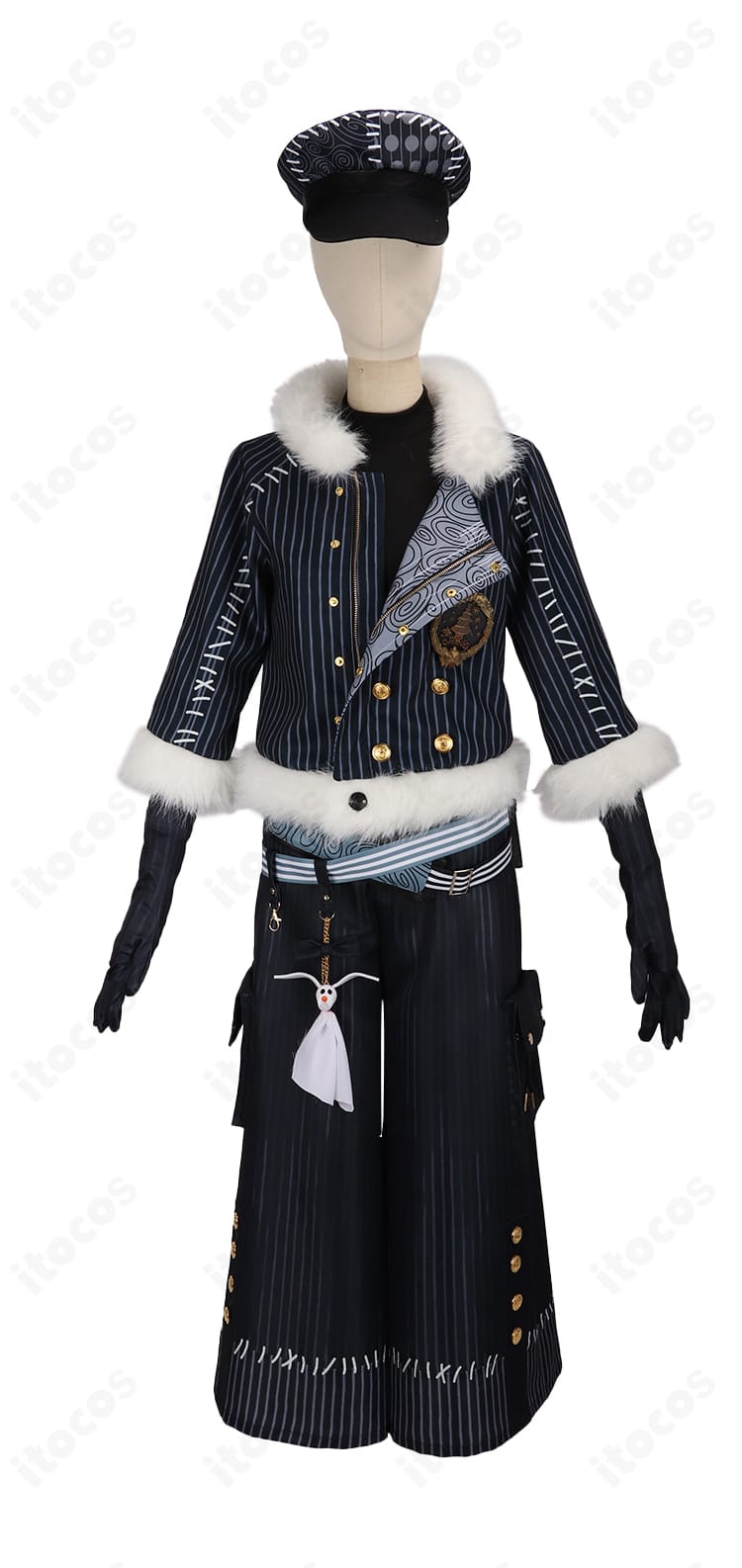 シルバー クリスマス2025 Ver. 衣装正面ディテール写真（高発色ツイルのコートと装飾の配置が分かるカット）