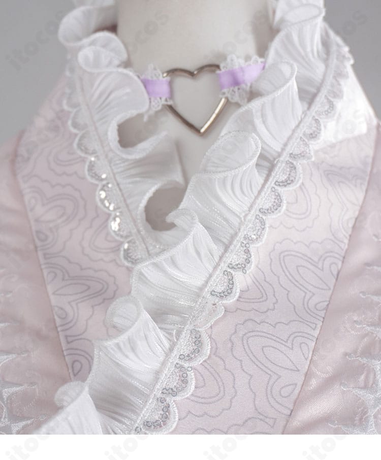 にじさんじ 轟はじめ 正月衣装 斜め打ち合わせ風の襟元と飾りの近接