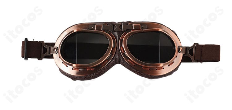 付属ゴーグルのフレーム形状とレンズ部の拡大