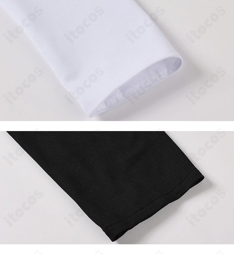 袖口のカフス形状とボタンの近接写真（メリル記者衣装）