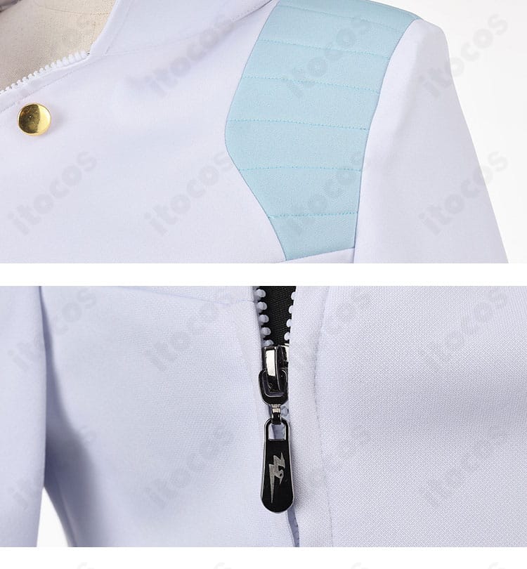 肩周りの縫製とファスナー装飾のディテール（メリル記者衣装）