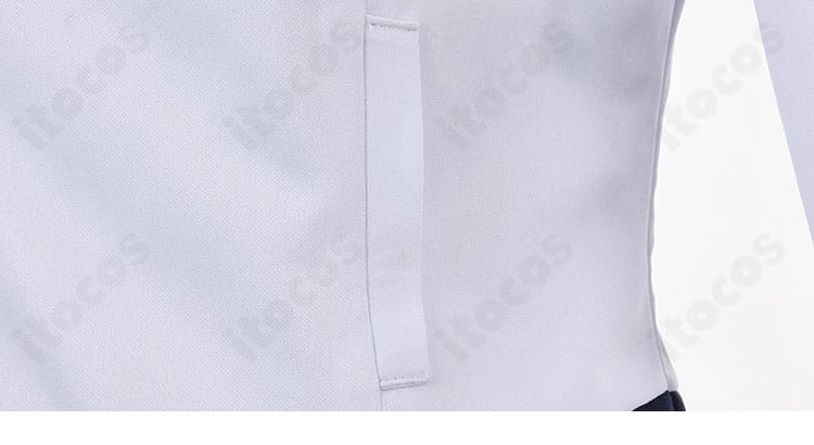 ジャケットのポケットデザインとステッチの拡大（メリル記者衣装）