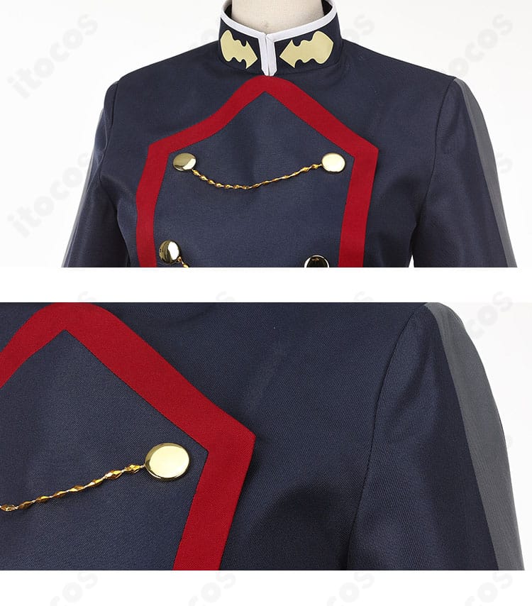 衣襟の装飾意匠と縫い目処理の近接写真