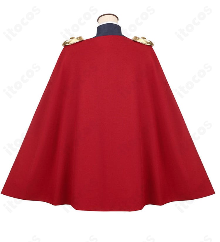 山城恋 総組長制服の背面全体像（マントの長さと落ち感が分かる構図）