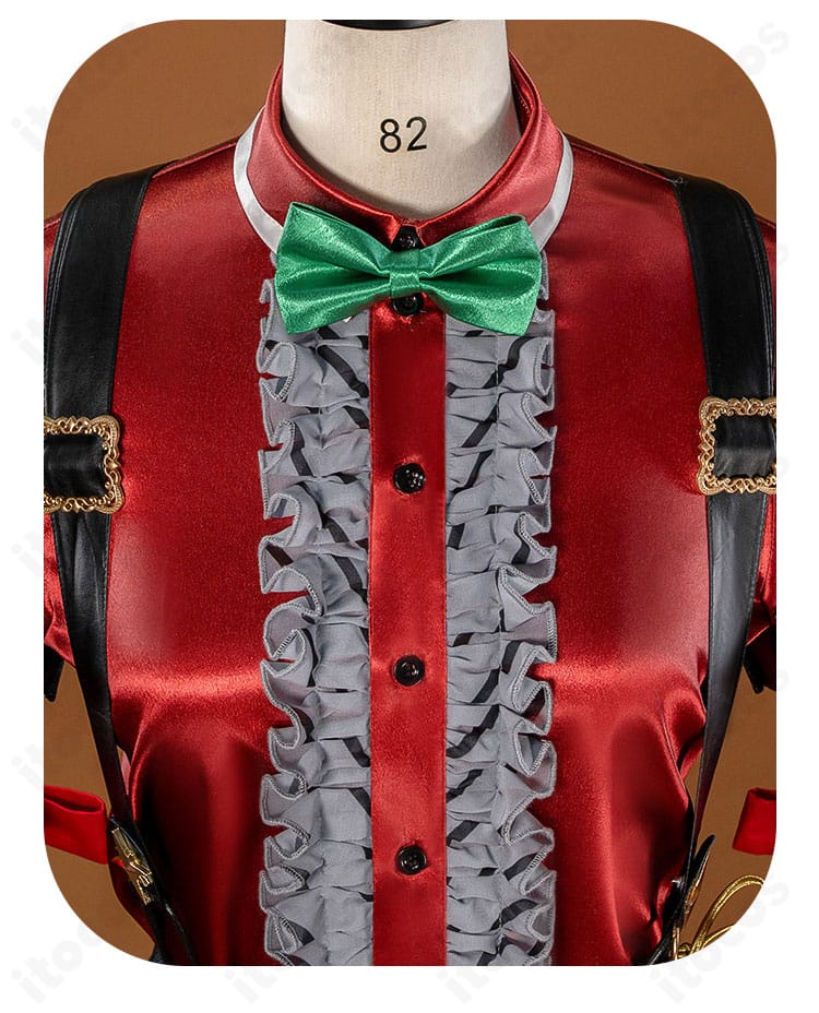 襟元と蝶ネクタイの装飾ディテール（プレイフル・ドレス）