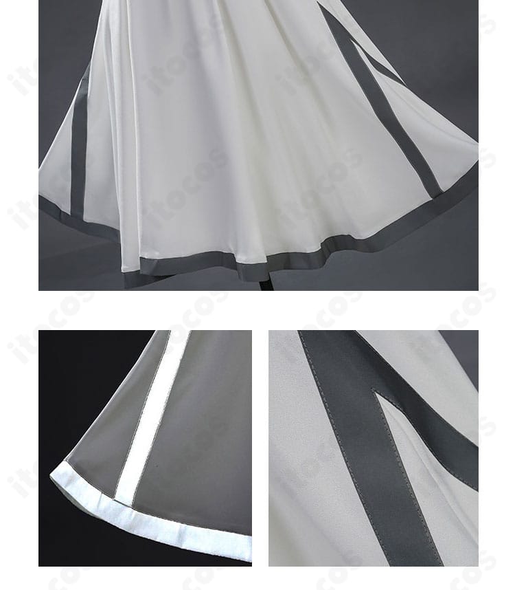 スカート裾の装飾ディテールと広がりの様子