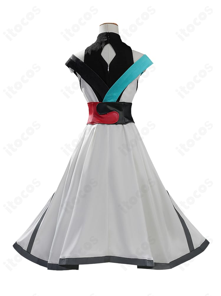 月見モチーフ和風ワンピースの背面全体カット