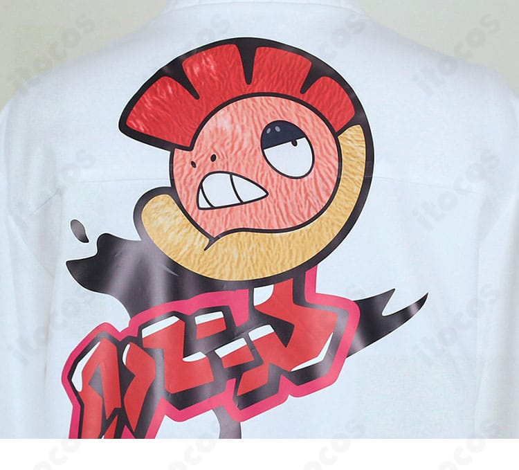 肩〜背面の切り替えと補強ステッチの様子