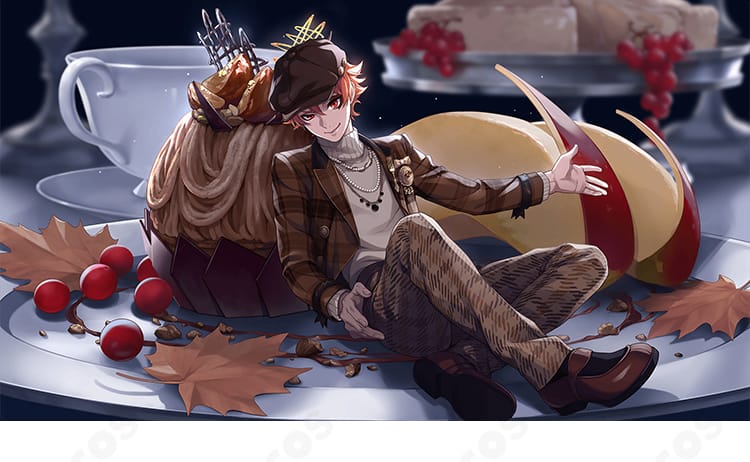 ラ・ボンボニエール衣装の胸飾り・ネックレス・コート縁取りなど装飾ディテールの接写画像