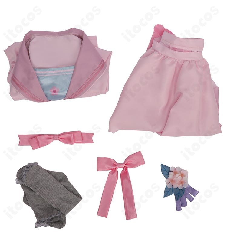 花海咲季 桜フォトグラフ コスプレ衣装セット内容一式（衣装・髪飾り・靴下）