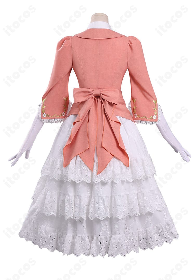 戦慄の逆旅コスチュームの背面全体とリボンの配置