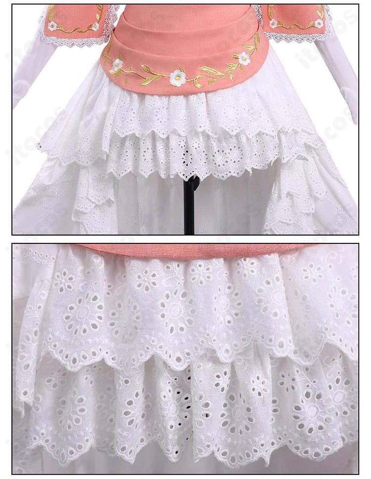 スカート裾の装飾とラインのディテール接写