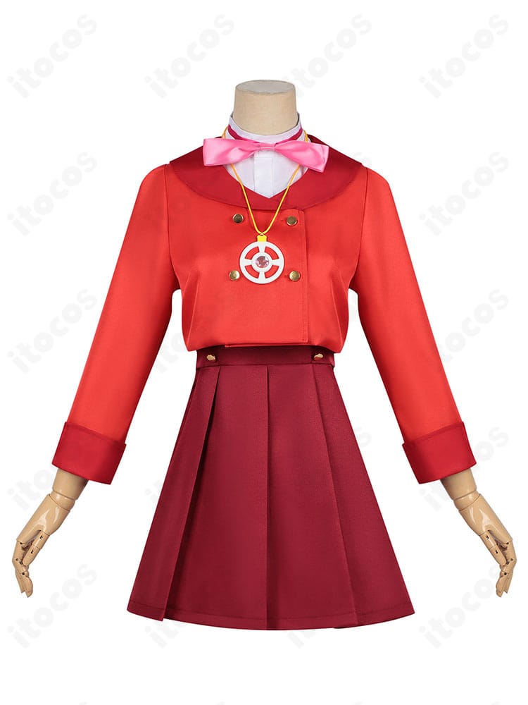 小林みくる私服コスプレのコート×ワンピース正面全体図