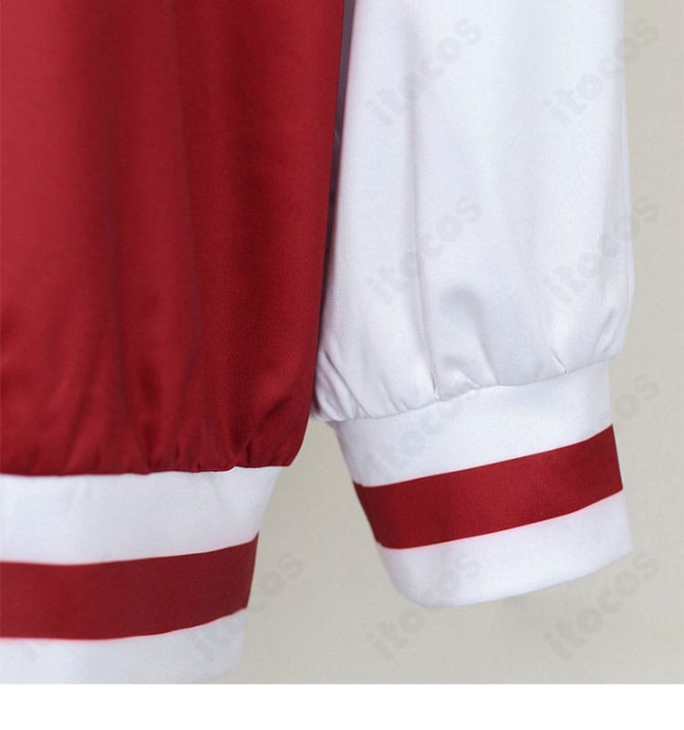 明導アキナ トップスの袖ディテール画像（切替ラインの近接）