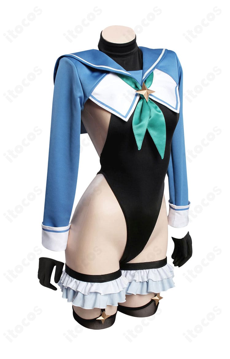 円堂シミコ〈マジカル〉コスプレ衣装の側面シルエット（コートのライン）
