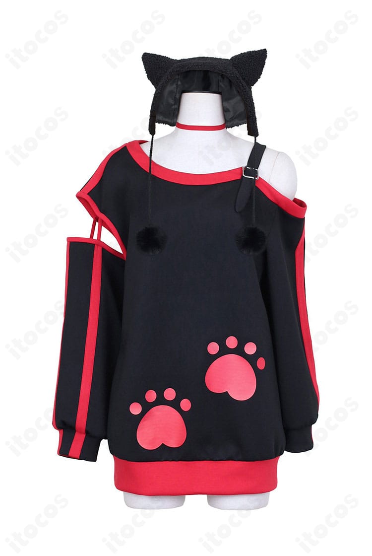 西園寺ユナ コスプレ衣装の正面全身ビュー（パーカー・帽子・チョーカー）