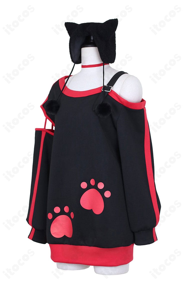 西園寺ユナ コスプレ衣装の側面シルエット（ハリ感あるパーカーの形）