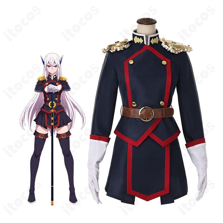 羽前京香の魔防隊制服（七番組組長）を着用した全身イメージと衣装一式のビジュアル