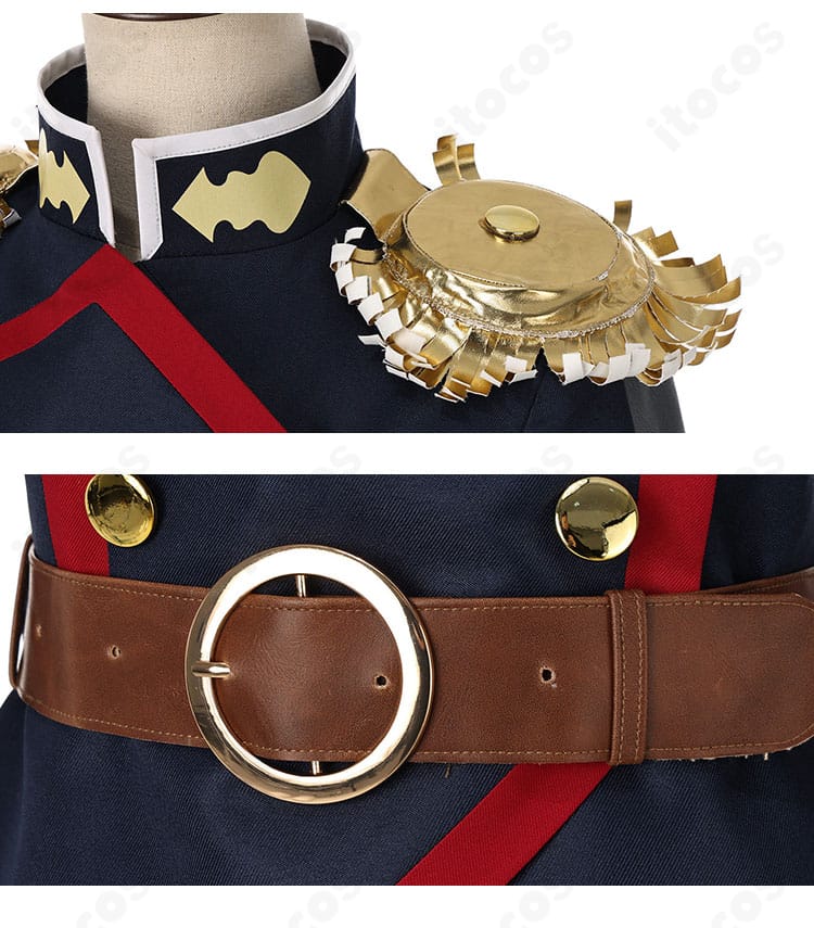 肩飾りと腰帯の装飾固定部のディテール接写